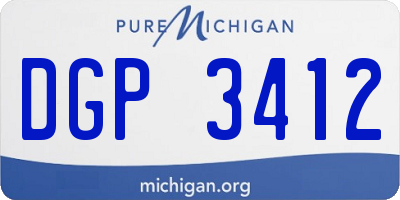 MI license plate DGP3412