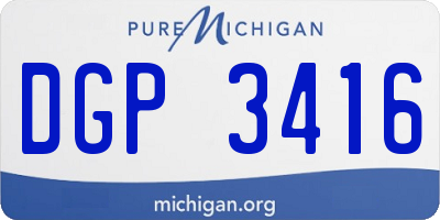 MI license plate DGP3416