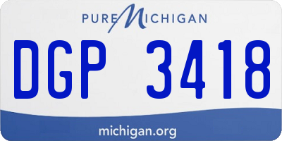 MI license plate DGP3418