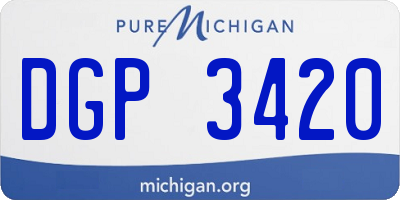 MI license plate DGP3420