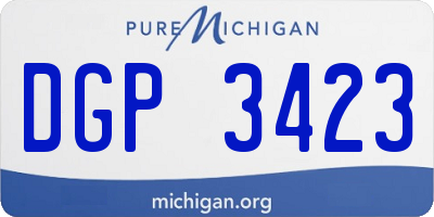 MI license plate DGP3423