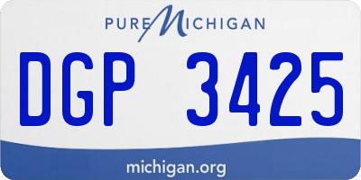 MI license plate DGP3425