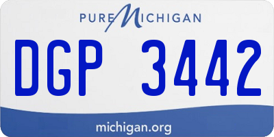 MI license plate DGP3442