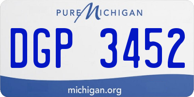 MI license plate DGP3452