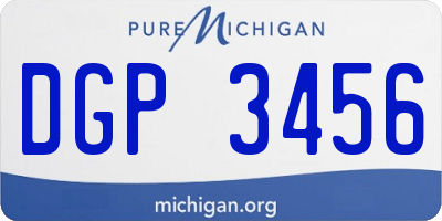 MI license plate DGP3456
