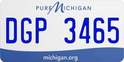 MI license plate DGP3465