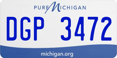 MI license plate DGP3472
