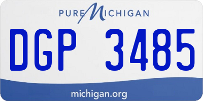 MI license plate DGP3485