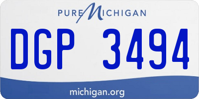 MI license plate DGP3494