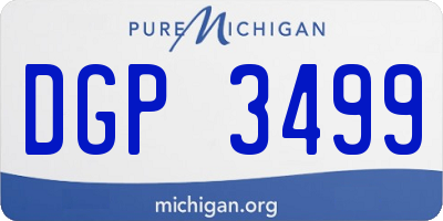 MI license plate DGP3499