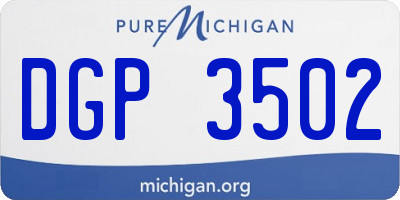 MI license plate DGP3502