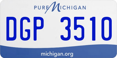 MI license plate DGP3510