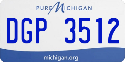 MI license plate DGP3512