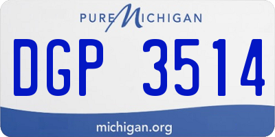 MI license plate DGP3514