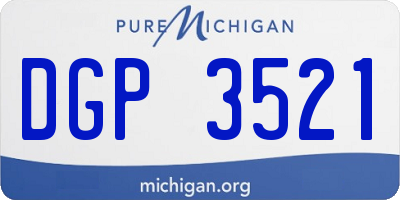 MI license plate DGP3521