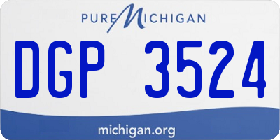 MI license plate DGP3524