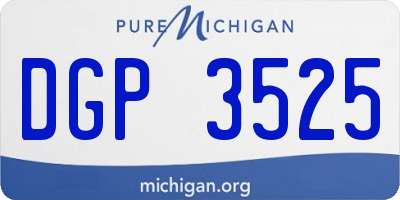 MI license plate DGP3525