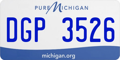 MI license plate DGP3526