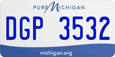 MI license plate DGP3532