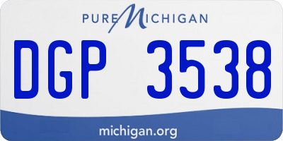 MI license plate DGP3538