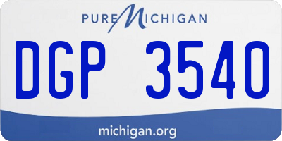 MI license plate DGP3540