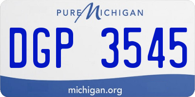 MI license plate DGP3545