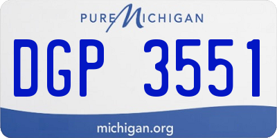 MI license plate DGP3551