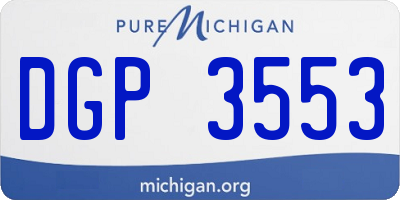 MI license plate DGP3553
