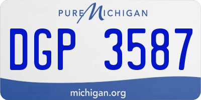 MI license plate DGP3587