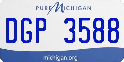 MI license plate DGP3588