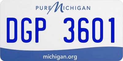 MI license plate DGP3601