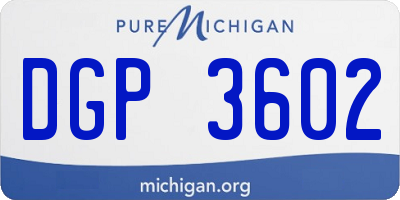 MI license plate DGP3602