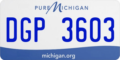 MI license plate DGP3603