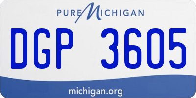 MI license plate DGP3605