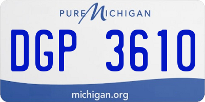 MI license plate DGP3610
