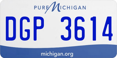 MI license plate DGP3614