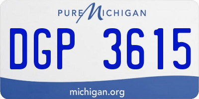 MI license plate DGP3615