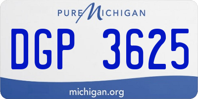 MI license plate DGP3625