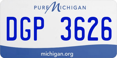 MI license plate DGP3626