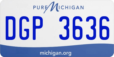 MI license plate DGP3636