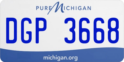 MI license plate DGP3668