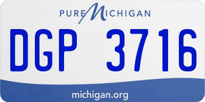 MI license plate DGP3716
