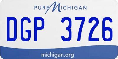 MI license plate DGP3726