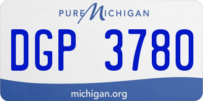 MI license plate DGP3780