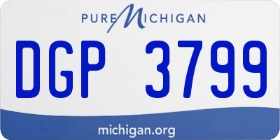 MI license plate DGP3799