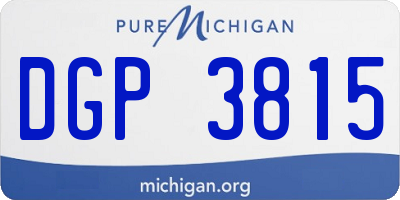 MI license plate DGP3815
