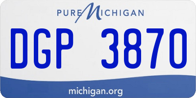 MI license plate DGP3870