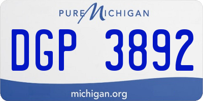 MI license plate DGP3892