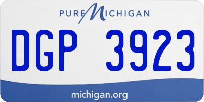 MI license plate DGP3923
