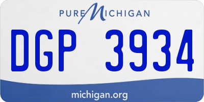 MI license plate DGP3934